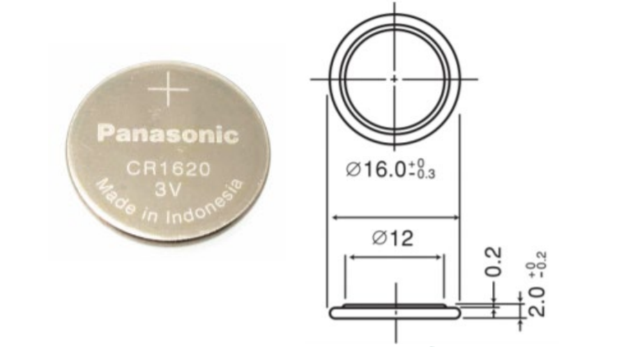 Panasonic CR1620 Dimension